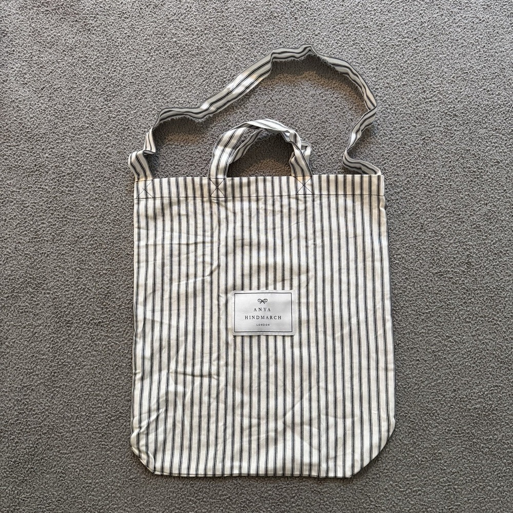 Anya Hindmarch Fabric Tote Shopper Shoulder Dust Bag Beach Bag 17x15